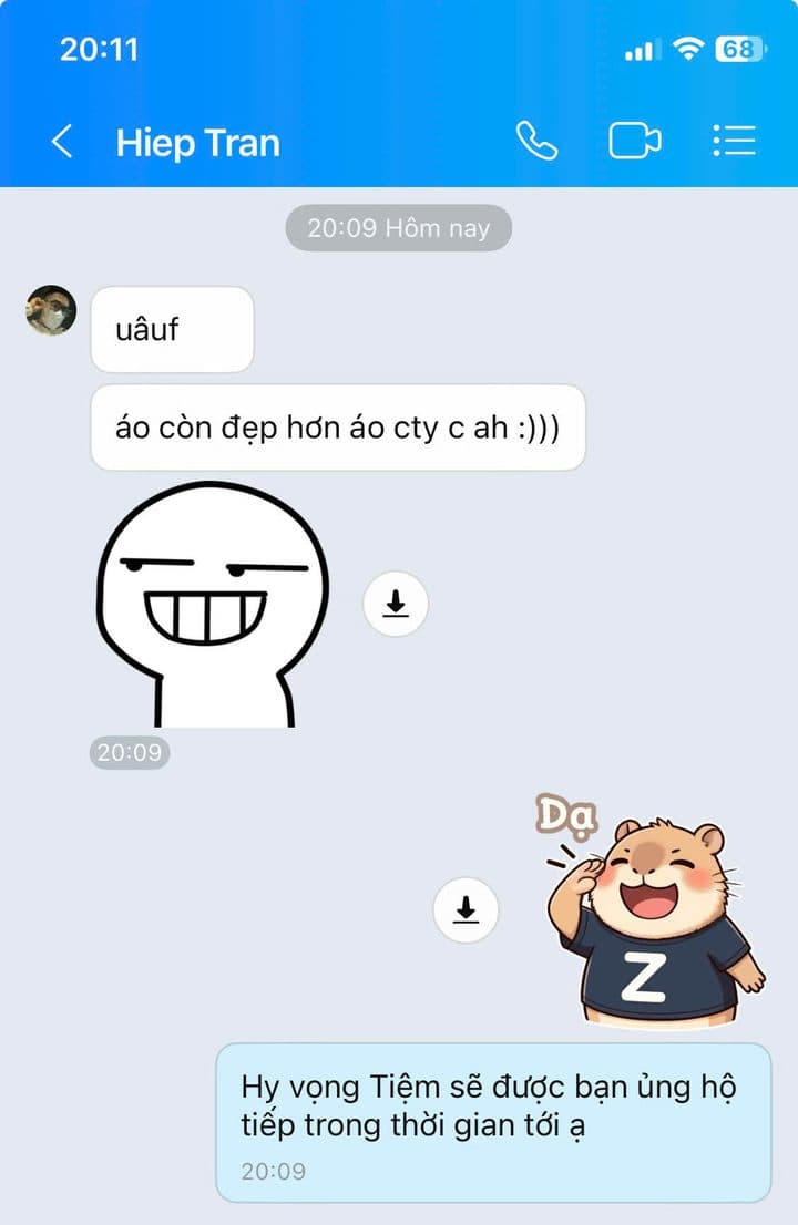 Tin nhắn feedback của Hiệp Trần