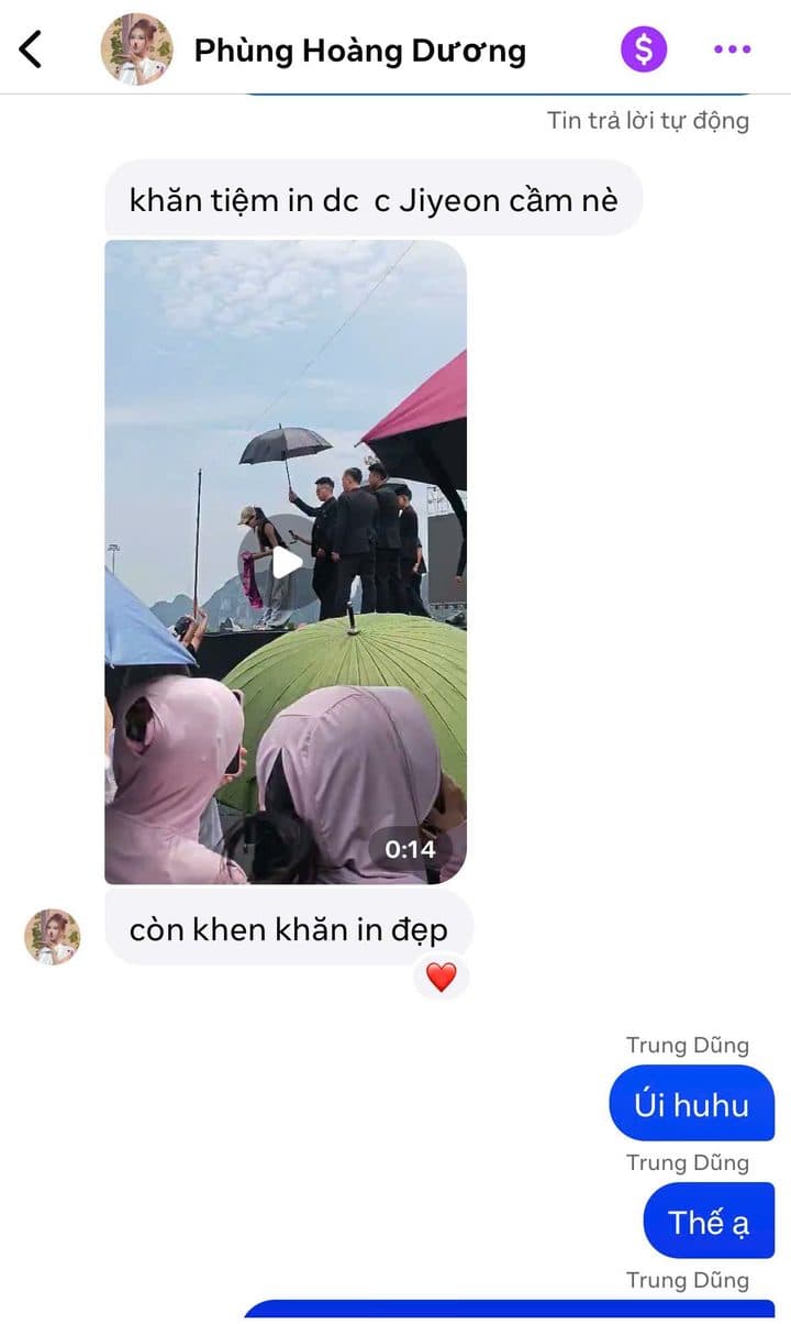 Tin nhắn feedback của Hoàng Dương
