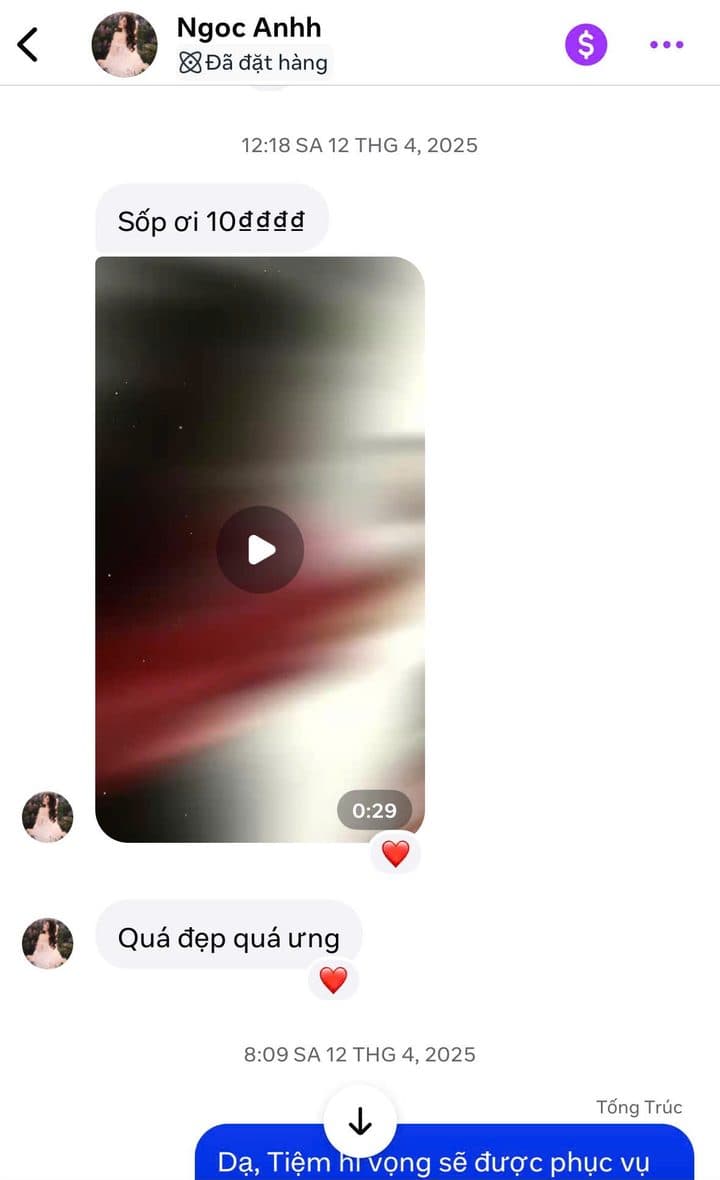 Tin nhắn feedback của Ngọc Anh