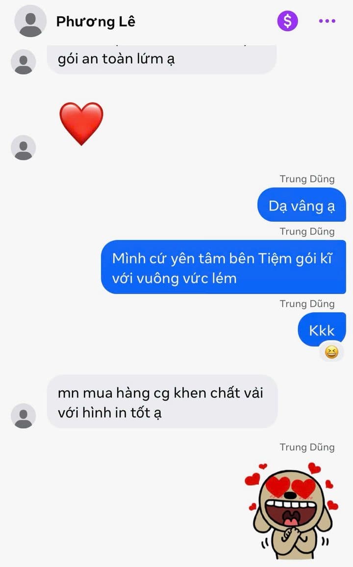Tin nhắn feedback của Phương Lê