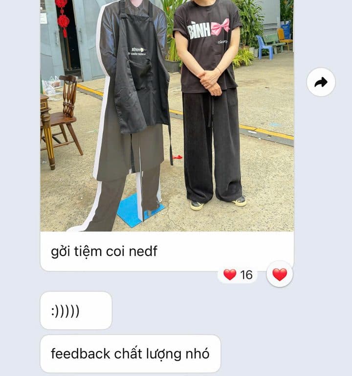 Tin nhắn feedback của Thanh Hà